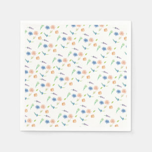 Serviette En Papier Aquarelle Fleur sauvage Pastel Motif peint