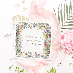 Serviette En Papier Aquarelle fleurie Fleur sauvage couleur budget