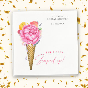 Serviette En Papier Aquarelle FLEURS CRÈME GLACE - douche nuptiale