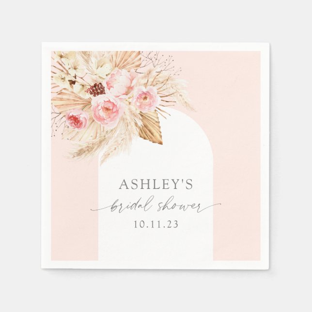 Serviette En Papier Aquarelle Floral Arc moderne Fête des mariées Pamp (Devant)