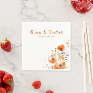 Serviette En Papier Aquarelle Florale Botanique Romantique serviettes