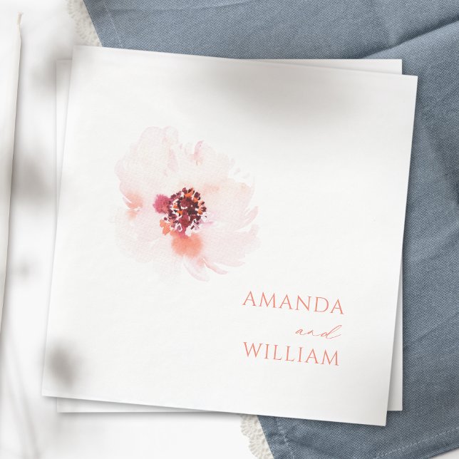 Serviette En Papier Aquarelle florale Mariages (Créateur téléchargé)