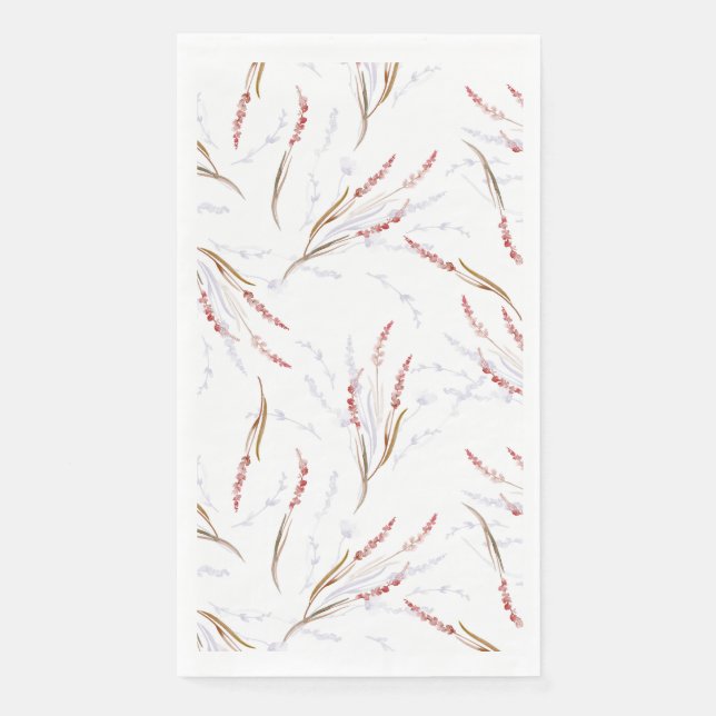 Serviette En Papier Aquarelle Florale Serviette d'hôte (Devant)