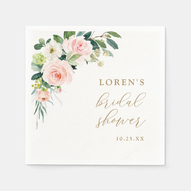 Serviette En Papier Aquarelle floraleServiettes de douche nuptiale (Devant)