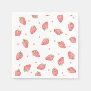 Serviette En Papier Aquarelle fraise fête d'anniversaire Berry