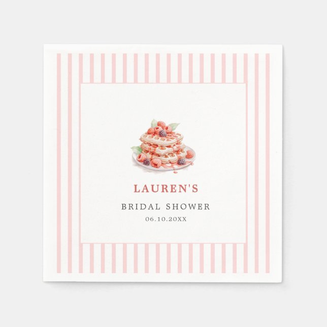 Serviette En Papier Aquarelle gaufres et baies Brunch nuptial (Devant)