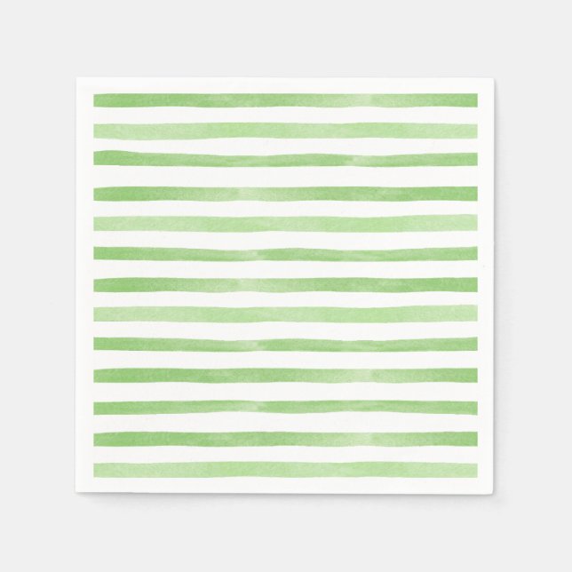 Serviette En Papier Aquarelle Grandes Vert Papier Napkin (Devant)