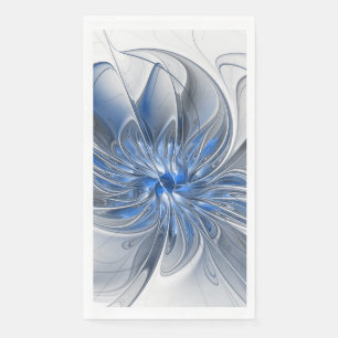Serviette En Papier Aquarelle gris bleu Abstrait Fractal Art Flower