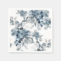 Aquarelle Gris et bleu Floral