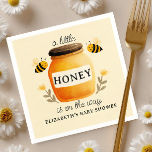 Serviette En Papier Aquarelle Honey & Bees Baby Shower Jaune