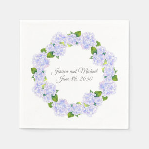 Serviette En Papier Aquarelle Hydrangeas Wreath