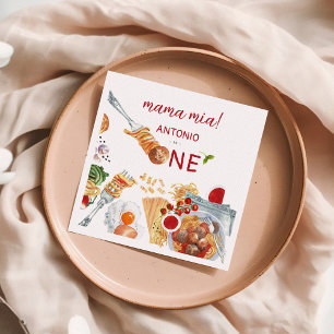 Serviette En Papier Aquarelle italienne 1er anniversaire