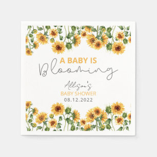 Serviette En Papier Aquarelle Jardin de tournesol Floral Neutre Genre