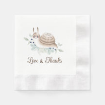 Aquarelle Jardin Snail cannelle Bun Napkin