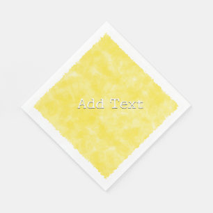 Serviette En Papier Aquarelle jaune Baby shower texte personnalisé