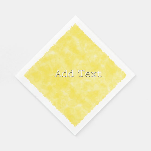 Serviette En Papier Aquarelle jaune Baby shower texte personnalisé (Coin)