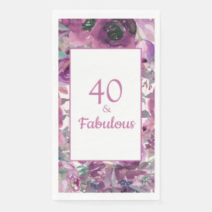 Serviette En Papier Aquarelle jolie violet Floral 40 Fabuleux