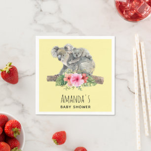 Serviette En Papier Aquarelle Koala Oears mignonne maman & Baby shower