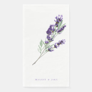 Serviette En Papier Aquarelle Lavender Floral Mariage personnalisé