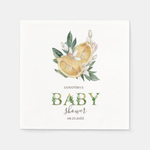 Serviette En Papier Aquarelle Lemons Baby shower botanique