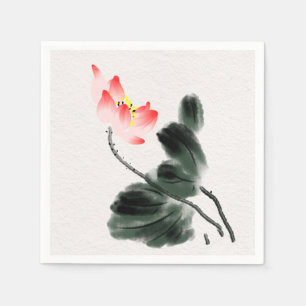 Serviette En Papier Aquarelle libre Lotus Fleurs Peinture
