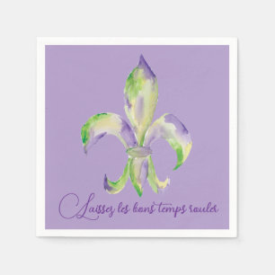Serviette En Papier Aquarelle Mardi Gras Fleur de Lis