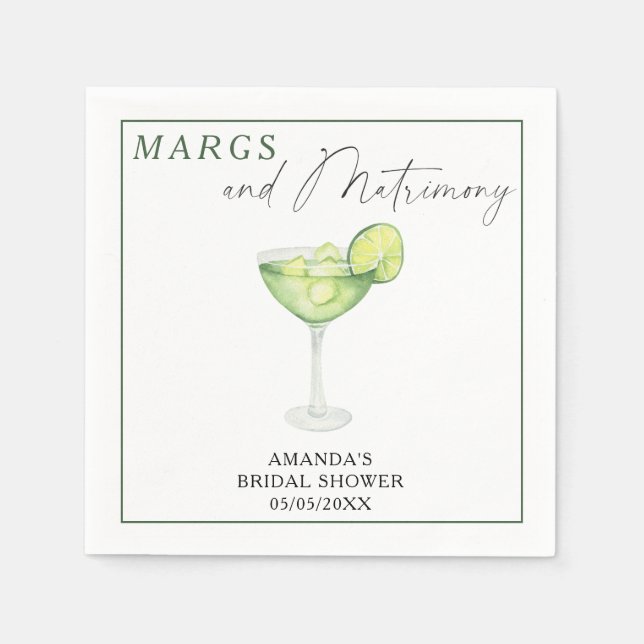 Serviette En Papier Aquarelle Margarita Bride douche (Devant)