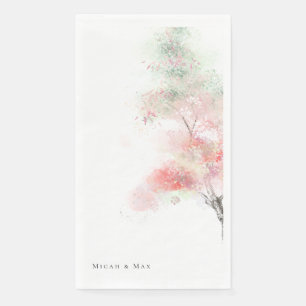 Serviette En Papier Aquarelle Mariage Arbres