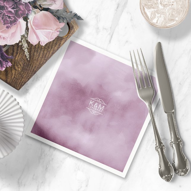 Serviette En Papier Aquarelle Mariage Lilac ID654 (Créateur téléchargé)
