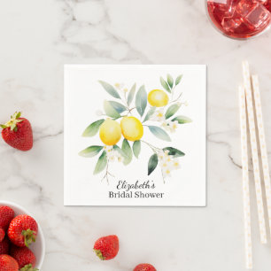 Serviette En Papier Aquarelle Méditerranéenne Citron