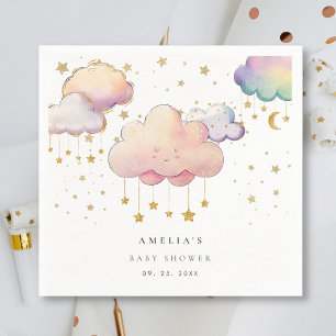 Serviette En Papier Aquarelle mignonne Cloud Star Baby Girl Douche