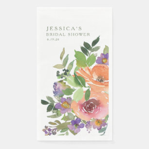 Serviette En Papier Aquarelle minimaliste Fête des mariées florale ora