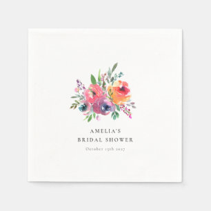 Serviette En Papier Aquarelle minimaliste Fête des mariées florale per