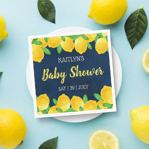 Serviette En Papier Aquarelle moderne Baby shower citronnier