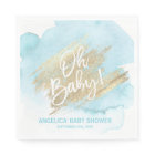 Aquarelle moderne bleu Oh Baby shower garçon