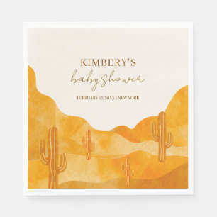 Serviette En Papier Aquarelle moderne Boho Desert Cactus Baby shower