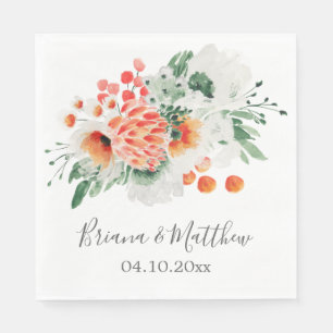 Serviette En Papier Aquarelle moderne Fleur sauvage tendance florale N