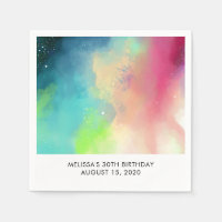 Aquarelle moderne Green & Red Space Nebula