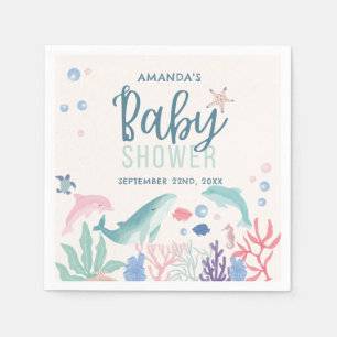 Serviette En Papier Aquarelle moderne sous le Baby shower marin