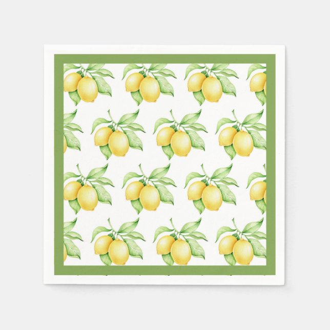 Serviette En Papier Aquarelle Motif citron vert simple (Devant)