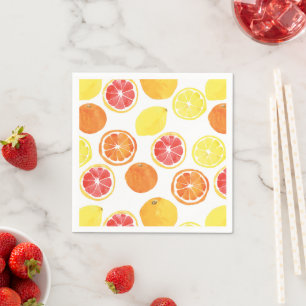 Serviette En Papier Aquarelle Motif de fruits d'agrumes