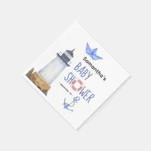 Serviette En Papier Aquarelle nautique - baby shower