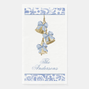 Serviette En Papier Aquarelle Noël bleu Chinoiserie Bow Bells