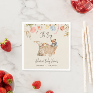 Serviette En Papier Aquarelle Oh Boy Boho Nursery Baby shower Nap