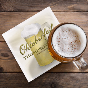Serviette En Papier Aquarelle Oktoberfest Bière personnalisée