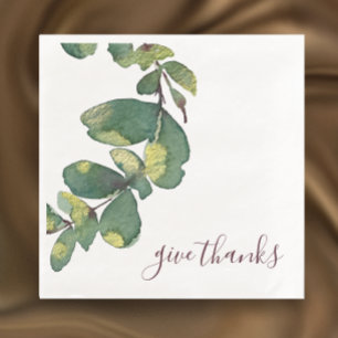 Serviette En Papier Aquarelle originale Verdure personnalisée Thanksgi