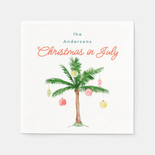 Serviette En Papier Aquarelle Palm Tree Xmas Juillet BBQ Summer Party
