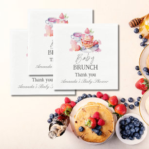 Serviette En Papier Aquarelle Pancake Baby Brunch Douche