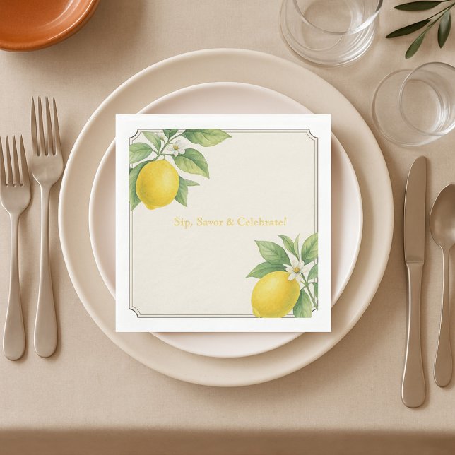 Serviette En Papier Aquarelle Papier citron (Créateur téléchargé)