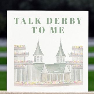 Serviette En Papier Aquarelle Parlez Derby à moi Horseracing Building